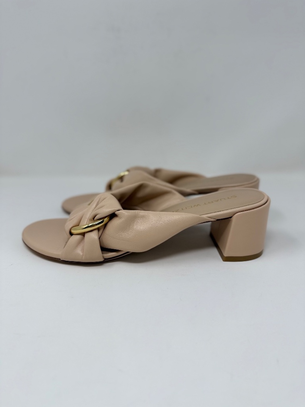 New Stuart Weitzman Cece 50 Block Heel Slide Sandal Sz 9 - Picture 7 of 14
